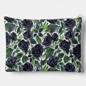 Dark rose delight, black roses watercolor pattern zubehörtasche (Rückseite)