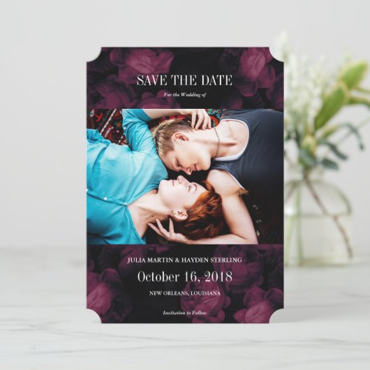Dark Rose Garden Foto Speichern Sie die Datumskart Save The Date (Stehend Vorderseite)
