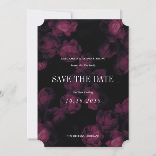 Dark Rose Garden Speichern Sie die Datumskarten Save The Date (Vorderseite)