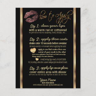 Dark Rose Glitter Lip Anweisungen 2 Flyer