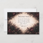 Dark Rose Gothic Wedding Dankeskarte (Vorderseite)