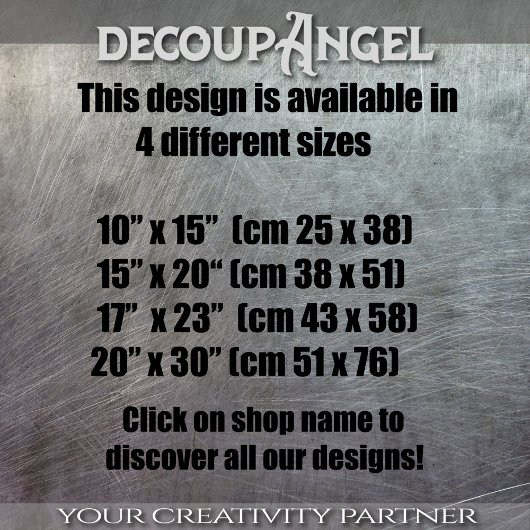 Dark Rose Seraphim Decoupage Seidenpapier