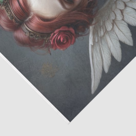 Dark Rose Seraphim Decoupage Seidenpapier (Detail)