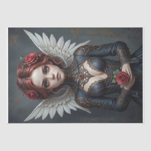 Dark Rose Seraphim Decoupage Seidenpapier (Vorderseite)