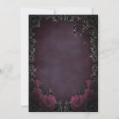 Dark Roses Frame Burgundy Glitter Drips Sweet 16  Einladung (Rückseite)