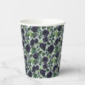 Dark roses watercolor ornament pappbecher (Links)