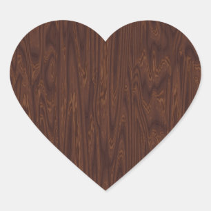 Dark Rosewood Herz-Aufkleber