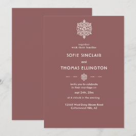 Dark Rosewood Ornament Hochzeit Einladung