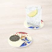 Dark Royal Blue Cocktail Gown Brautparty Getränkeuntersetzer (Seite)