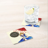 Dark Royal Blue Cocktail Gown Brautparty Rechteckiger Pappuntersetzer (Vor Ort)