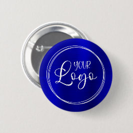 Dark Royal Blue Foil Business-Logo Button