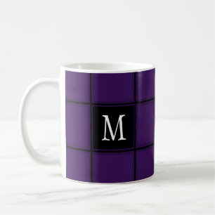 Dark Royal Lila Custom Single Initial Striping Kaffeetasse