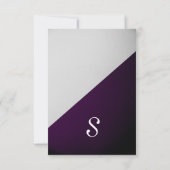 Dark Royal Lila Kontur auf Gray Gradient RSVP Karte (Rückseite)