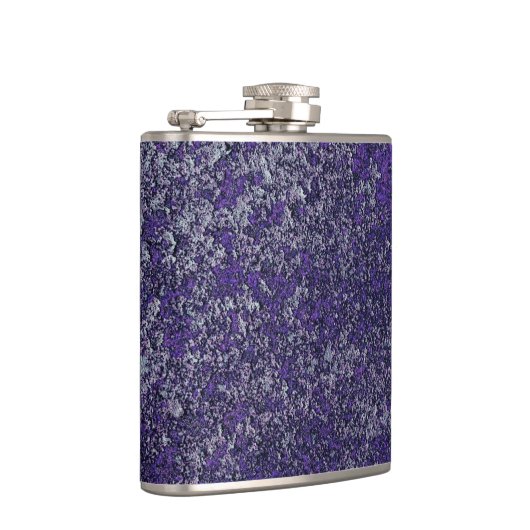 Dark Royal Lila Rusted Metal Textur Abstrakt Flachmann (Rechts)