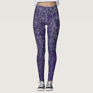 Dark Royal Lila Rusted Metal Textur Abstrakt Leggings
