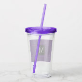 Dark Royal Lila Striped Custom Single Initial Acryltrinkbecher (Rückseite)
