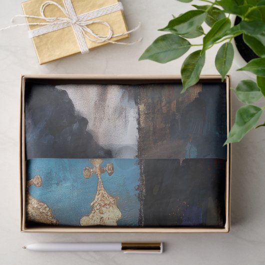 Dark Royalty Harlequin Abstrakt Art Decoupage Seidenpapier (Geschenk)