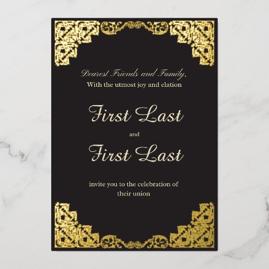 Dark Royalty Wedding Einladung (Vorderseite)