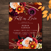 Dark Russet Boho Blumenfall in Liebe Brautparty Einladung