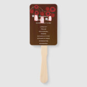 Dark Rustic Red Floral Mason Jars Wedding Fächer (Vorderseite)