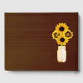 Dark Rustic Yellow Floral Mason Jar Wedding Gästebuch (Rückseite)