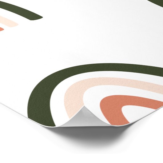 Dark Sage Boho Rainbows Kinderzimmer Decor Poster (Ecke)