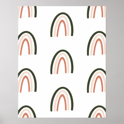 Dark Sage Boho Rainbows Kinderzimmer Decor Poster (Vorne)
