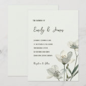 Dark Sage Green Botanical Wedding Einladung (Vorne/Hinten)