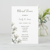 Dark Sage Green Botanical Wedding Einladung (Stehend Vorderseite)