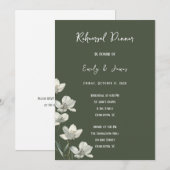 Dark Sage Green Botanical Wedding Einladung (Vorne/Hinten)