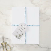 Dark Sage Green Botanical Wedding Geschenkanhänger (Mit Garn)
