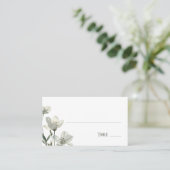 Dark Sage Green Botanical Wedding Platzkarte (Stehend Vorderseite)