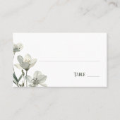 Dark Sage Green Botanical Wedding Platzkarte (Vorderseite)