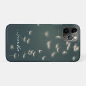 Dark Sage Green Dandelion White Script Name Case-M Case-Mate iPhone Hülle (Rückseite (Horizontal))