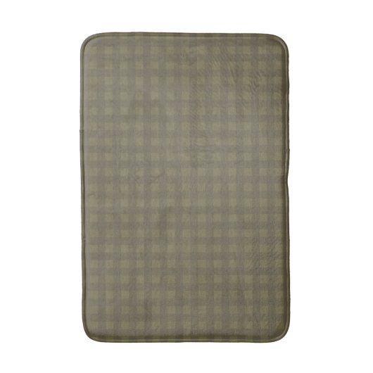 Dark Sage Green Gingham Kariert Gemustert Badematte (Vorderseite Vertikal)
