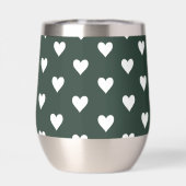 Dark Sage Green Hearts Personalized Name (Rückseite)