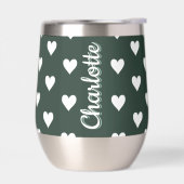 Dark Sage Green Hearts Personalized Name (Links)