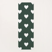 Dark Sage Green Hearts Personalized Name Yogamatte (Rückseite)
