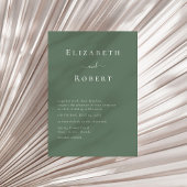 Dark Sage Green Minimalistisch Script Wedding Einladung