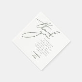 Dark Sage Simple Minimalistisch Wedding Danke Serviette (Ecke)