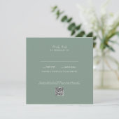 Dark Sage Wedding QR Code UAWG Flat Card (Stehend Vorderseite)