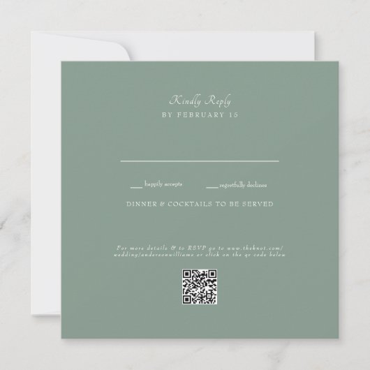 Dark Sage Wedding QR Code UAWG Flat Card (Vorderseite)