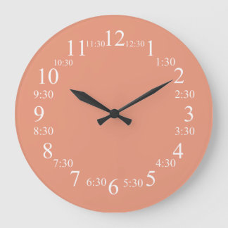 Dark Salmon Classic Color Matched Große Wanduhr