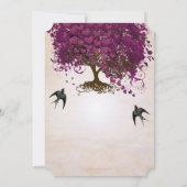 Dark Sangria Herz Leaf Tree Wedding Einladungen (Rückseite)