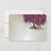 Dark Sangria Herzleaf Tree Wedding RSVP (Rückseite)