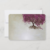 Dark Sangria Herzleaf Tree Wedding RSVP (Rückseite)