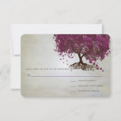 Dark Sangria Herzleaf Tree Wedding RSVP (Vorderseite)