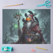 Dark Santa of Shadows – Gothic Christmas Skeleton Seidenpapier (Basteln)