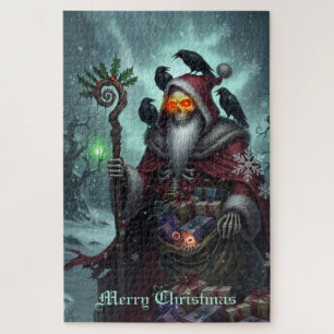 Dark Santa of Shadows - Gotisches Weihnachtsskelet Puzzle