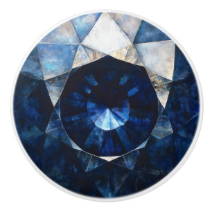 Dark Sapphire Gem Muster Keramikknauf